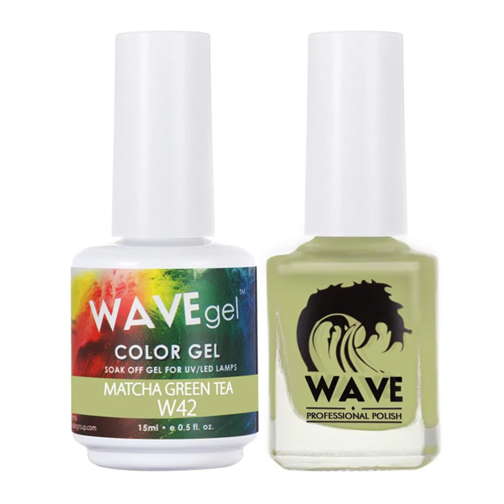 Wave Simplicity Collection 2-In-1 Matching Duo Set / 1 Gel Polish 0.5 oz. + 1 Lacquer 0.5 oz. / #P042 Matcha Green Tea