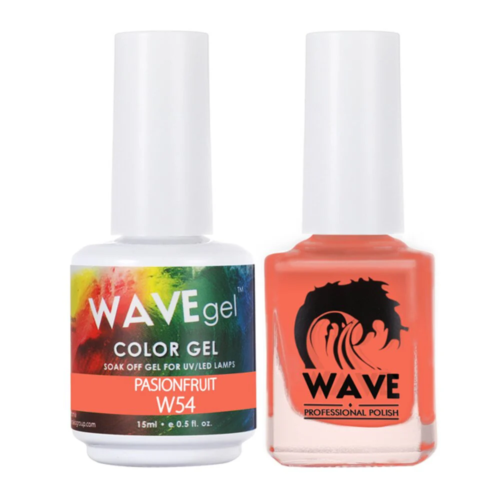 Wave Simplicity Collection 2-In-1 Matching Duo Set / 1 Gel Polish 0.5 oz. + 1 Lacquer 0.5 oz. / #P054 Passionfruit