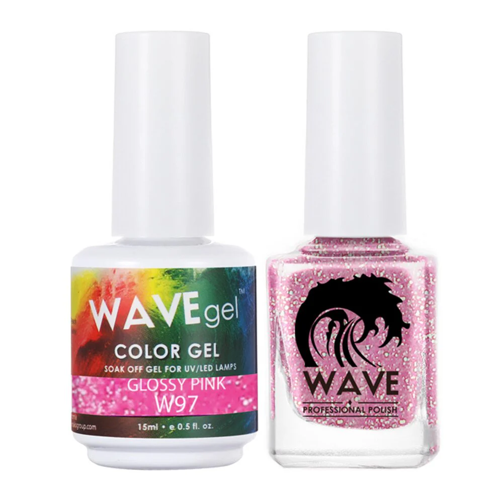 Wave Simplicity Collection 2-In-1 Matching Duo Set / 1 Gel Polish 0.5 oz. + 1 Lacquer 0.5 oz. / #P097 Glossy Pink