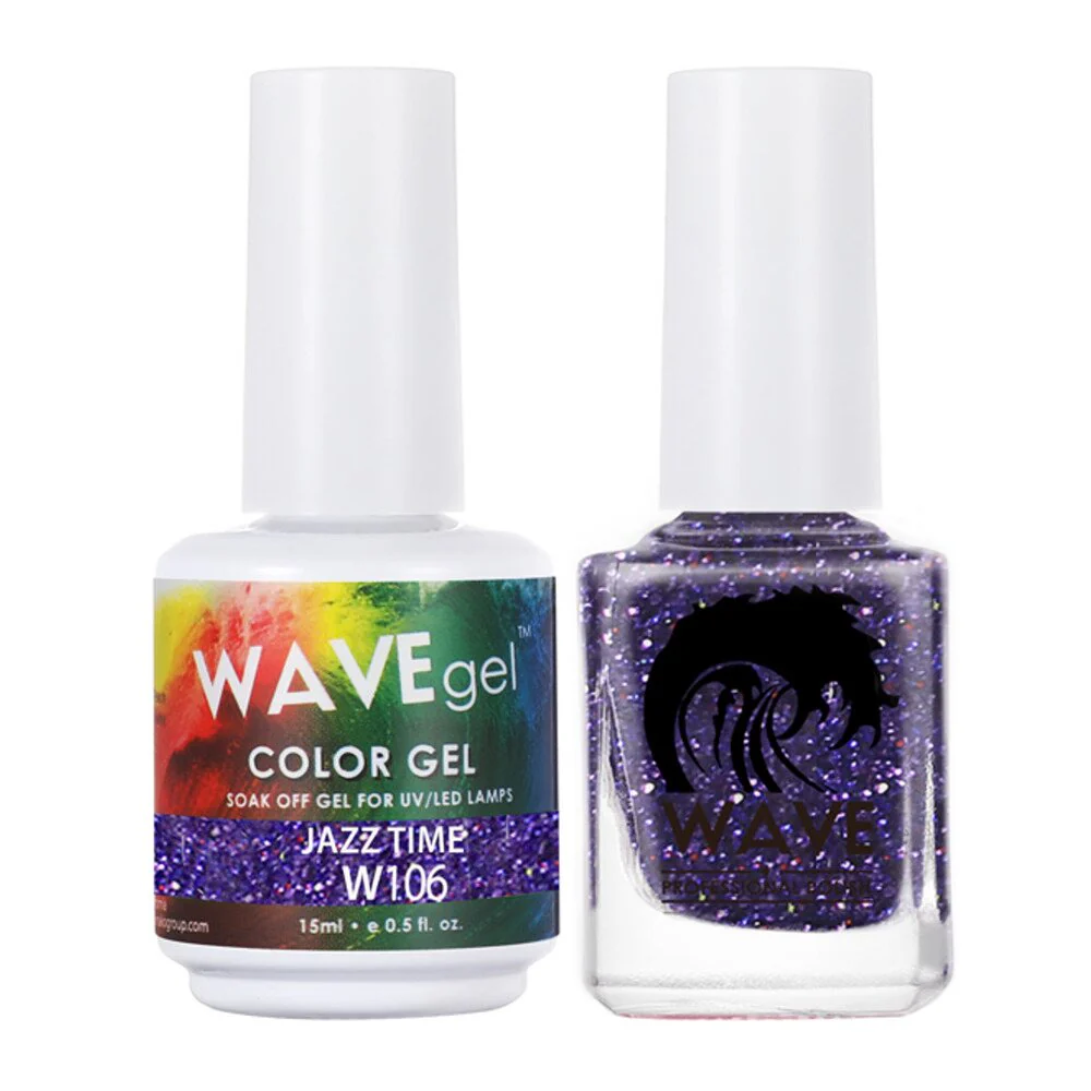 Wave Simplicity Collection 2-In-1 Matching Duo Set / 1 Gel Polish 0.5 oz. + 1 Lacquer 0.5 oz. / #P106 Jazz Time