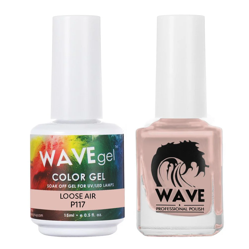 Wave Simplicity Collection 2-In-1 Matching Duo Set / 1 Gel Polish 0.5 oz. + 1 Lacquer 0.5 oz. / #P117 Loose Air