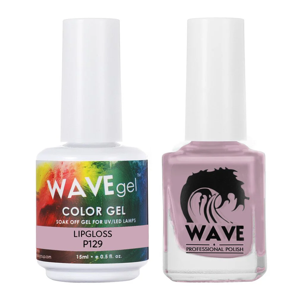 Wave Simplicity Collection 2-In-1 Matching Duo Set / 1 Gel Polish 0.5 oz. + 1 Lacquer 0.5 oz. / #P129 Lipgloss