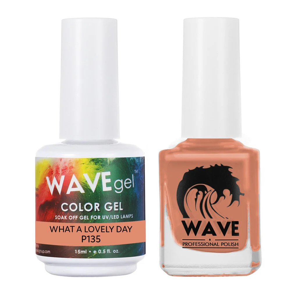 Wave Simplicity Collection 2-In-1 Matching Duo Set / 1 Gel Polish 0.5 oz. + 1 Lacquer 0.5 oz. / #P135 What A Lovely Day