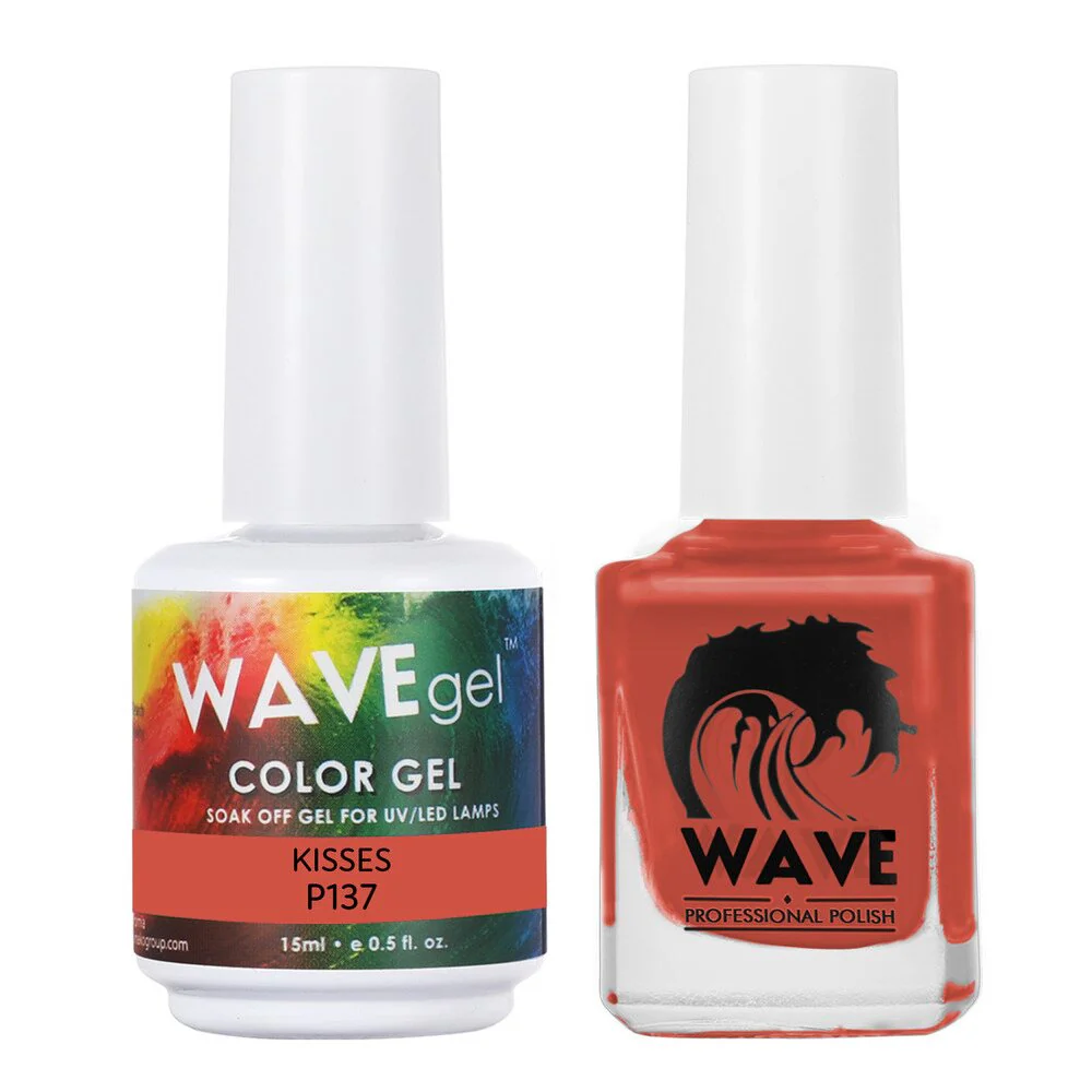 Wave Simplicity Collection 2-In-1 Matching Duo Set / 1 Gel Polish 0.5 oz. + 1 Lacquer 0.5 oz. / #P137 Kisses