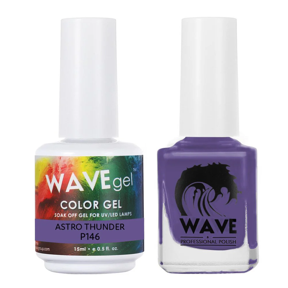 Wave Simplicity Collection 2-In-1 Matching Duo Set / 1 Gel Polish 0.5 oz. + 1 Lacquer 0.5 oz. / #P146 Astro Thunder