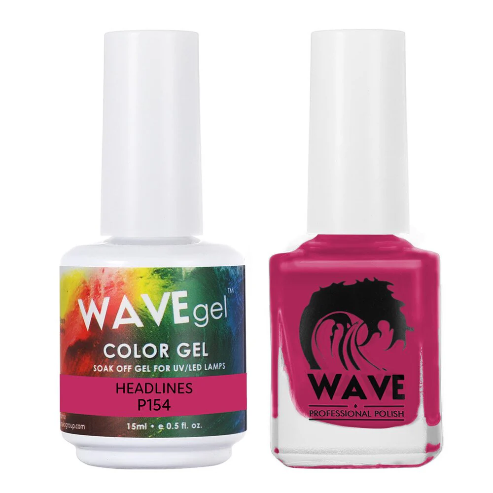 Wave Simplicity Collection 2-In-1 Matching Duo Set / 1 Gel Polish 0.5 oz. + 1 Lacquer 0.5 oz. / #P154 Headlines
