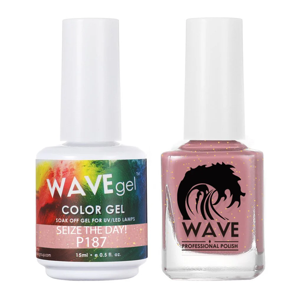 Wave Simplicity Collection 2-In-1 Matching Duo Set / 1 Gel Polish 0.5 oz. + 1 Lacquer 0.5 oz. / #P187 Seize The Day!
