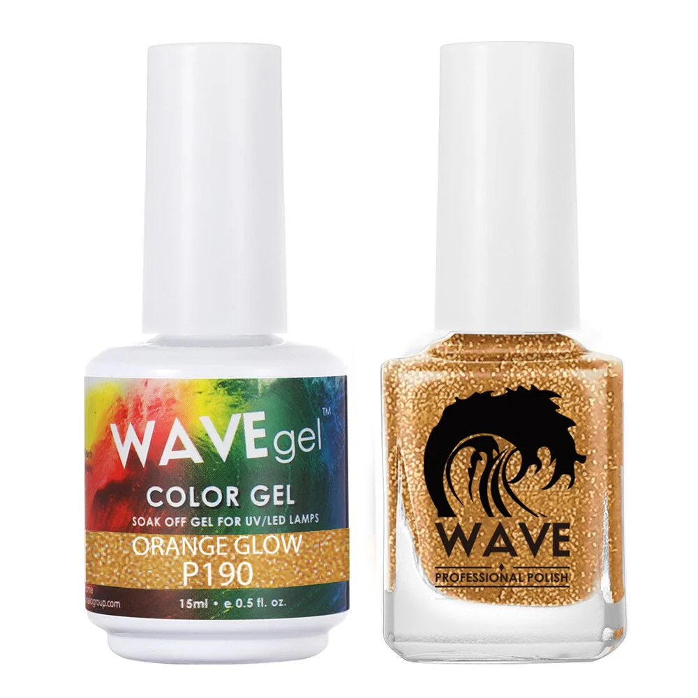 Wave Simplicity Collection 2-In-1 Matching Duo Set / 1 Gel Polish 0.5 oz. + 1 Lacquer 0.5 oz. / #P190 Orange Glow