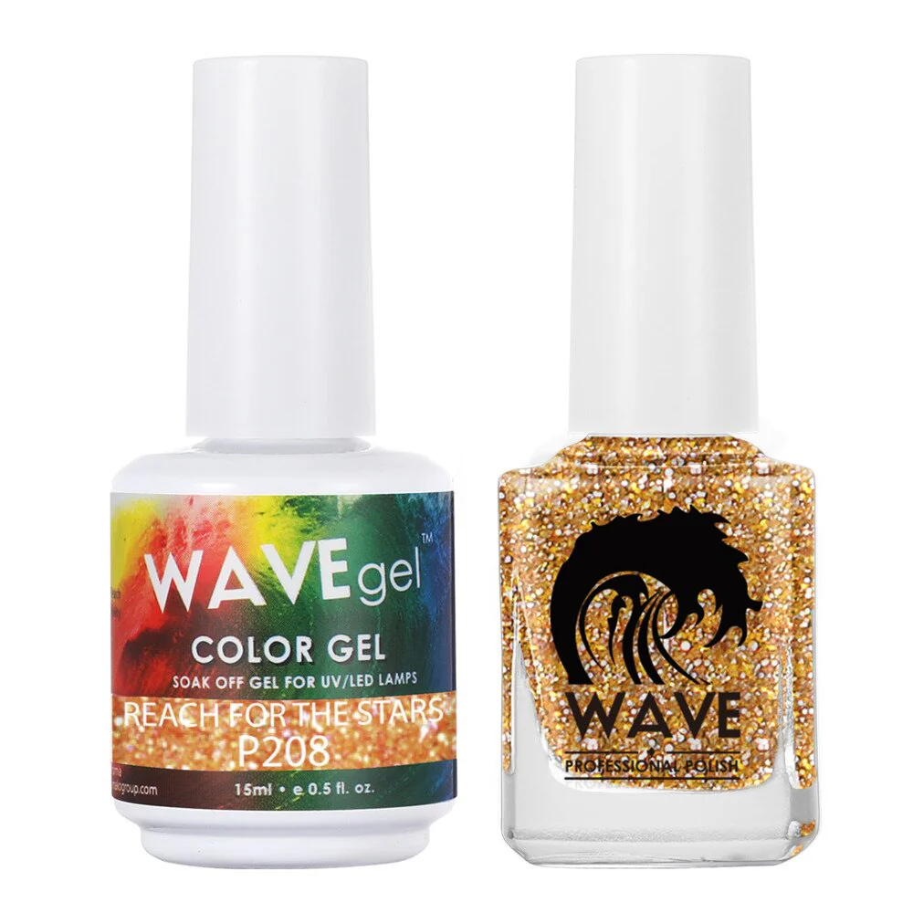Wave Simplicity Collection 2-In-1 Matching Duo Set / 1 Gel Polish 0.5 oz. + 1 Lacquer 0.5 oz. / #P208 Reach For The Stars
