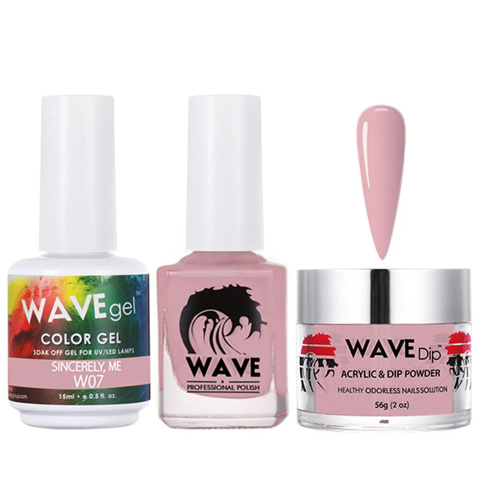 Wave Simplicity Collection 3-In-1 Matching Combo Set / 1 Gel Polish 0.5 oz. + 1 Lacquer 0.5 oz. + 1 Dip Powder 2 oz. / #P007 Sincerely, Me