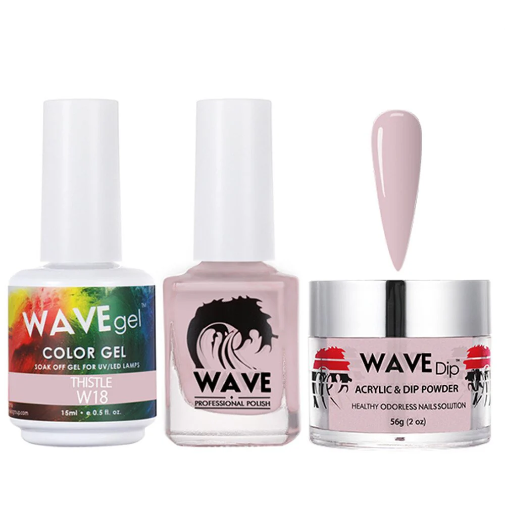 Wave Simplicity Collection 3-In-1 Matching Combo Set / 1 Gel Polish 0.5 oz. + 1 Lacquer 0.5 oz. + 1 Dip Powder 2 oz. / #P018 Thistle