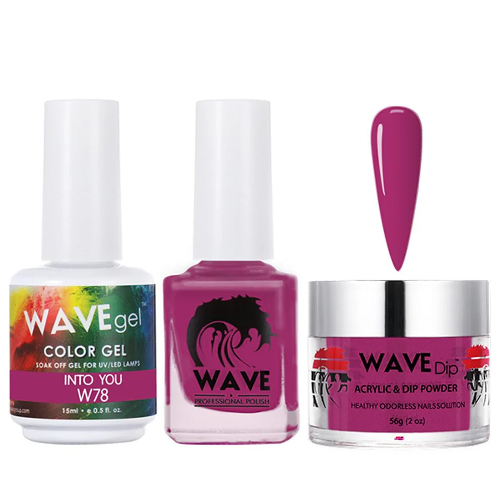 Wave Simplicity Collection 3-In-1 Matching Combo Set / 1 Gel Polish 0.5 oz. + 1 Lacquer 0.5 oz. + 1 Dip Powder 2 oz. / #P078 Into You