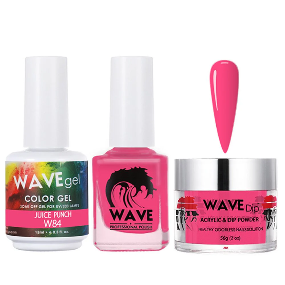 Wave Simplicity Collection 3-In-1 Matching Combo Set / 1 Gel Polish 0.5 oz. + 1 Lacquer 0.5 oz. + 1 Dip Powder 2 oz. / #P084 Juice Punch