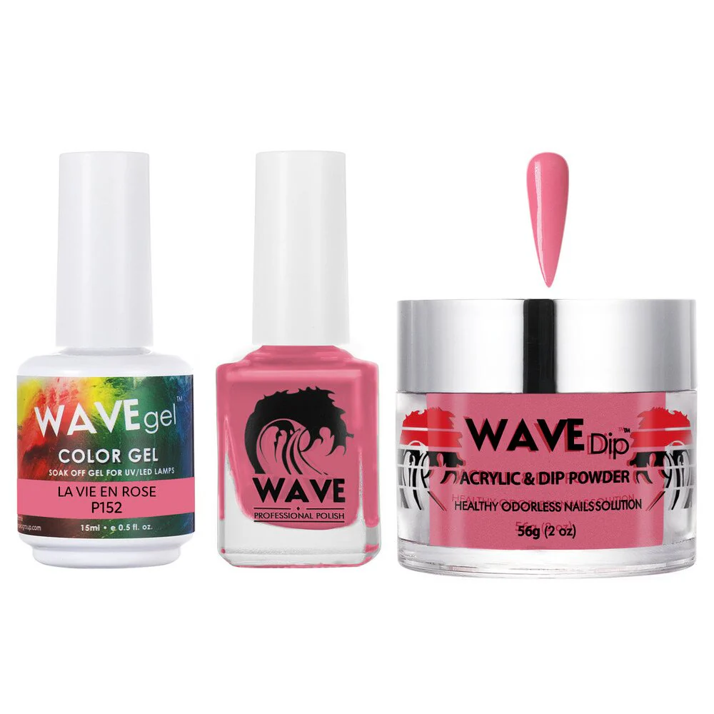 Wave Simplicity Collection 3-In-1 Matching Combo Set / 1 Gel Polish 0.5 oz. + 1 Lacquer 0.5 oz. + 1 Dip Powder 2 oz. / #P152 La Vie En Rose