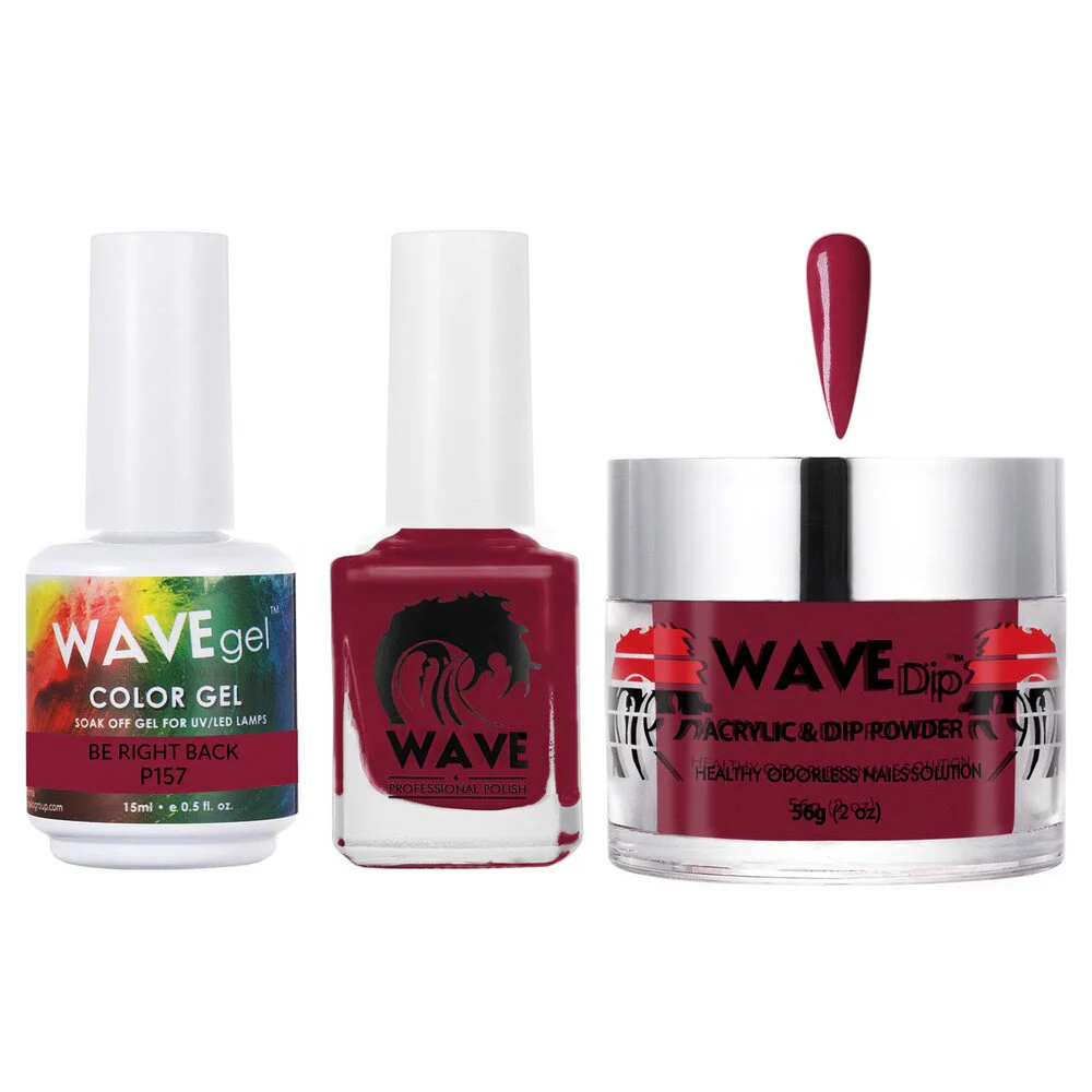 Wave Simplicity Collection 3-In-1 Matching Combo Set / 1 Gel Polish 0.5 oz. + 1 Lacquer 0.5 oz. + 1 Dip Powder 2 oz. / #P157 Be Right Back