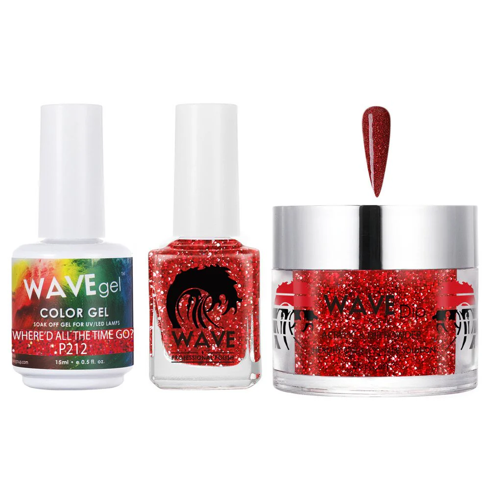 Wave Simplicity Collection 3-In-1 Matching Combo Set / 1 Gel Polish 0.5 oz. + 1 Lacquer 0.5 oz. + 1 Dip Powder 2 oz. / #P212 Where'd All The Time Go?