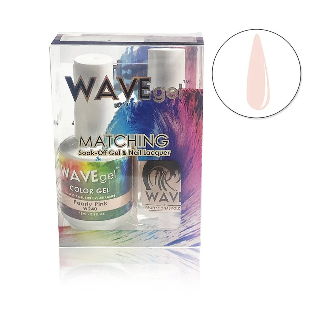 WaveGel Low Key Collection 2-In-1 Matching Duo Set / 1 Gel Polish 0.5 oz. + 1 Lacquer 0.5 oz. / WCG89 Pearly Pink