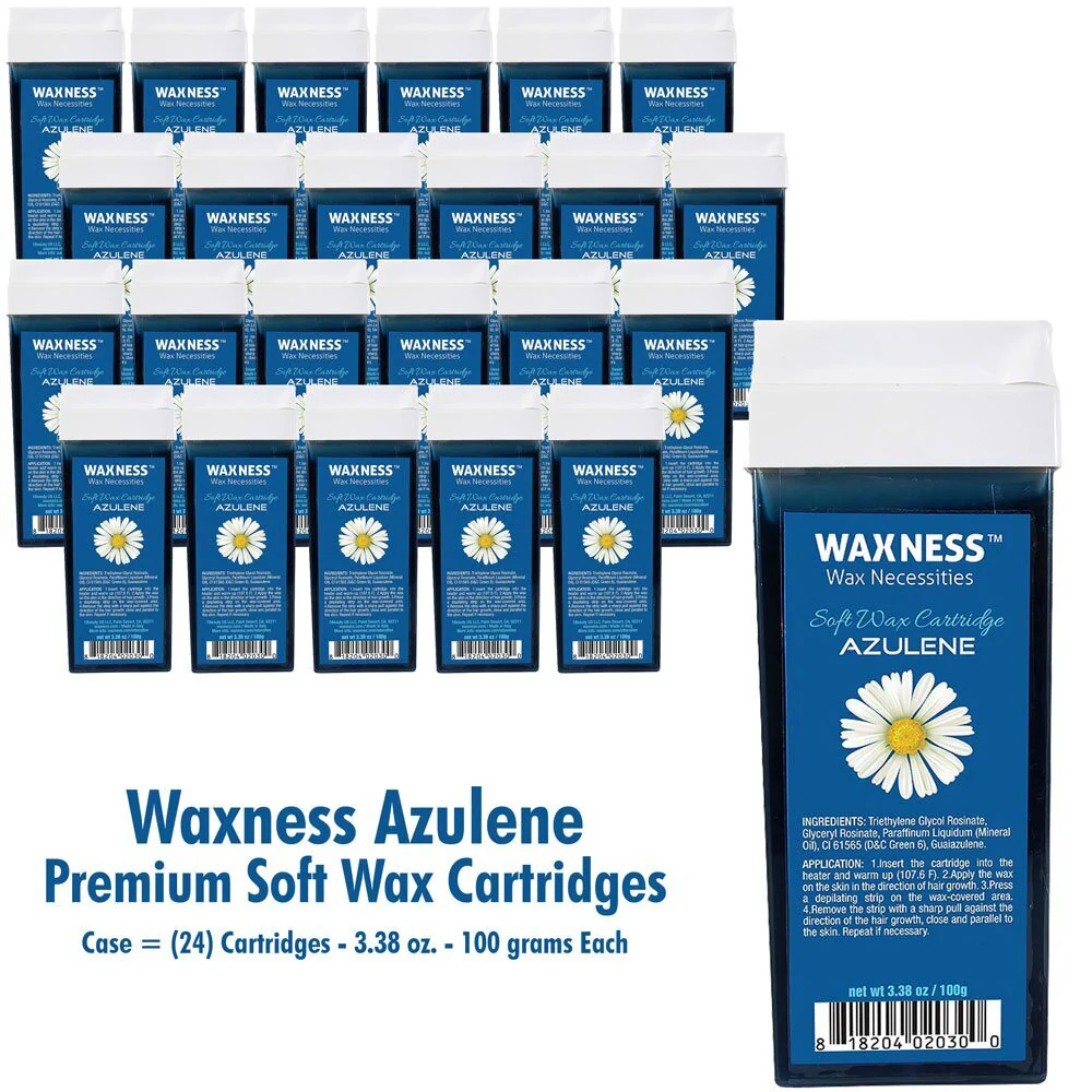 Azulene Soft Wax Cartridge / Case = (24) Cartridges - 3.38 oz. - 100 grams Each by Waxness