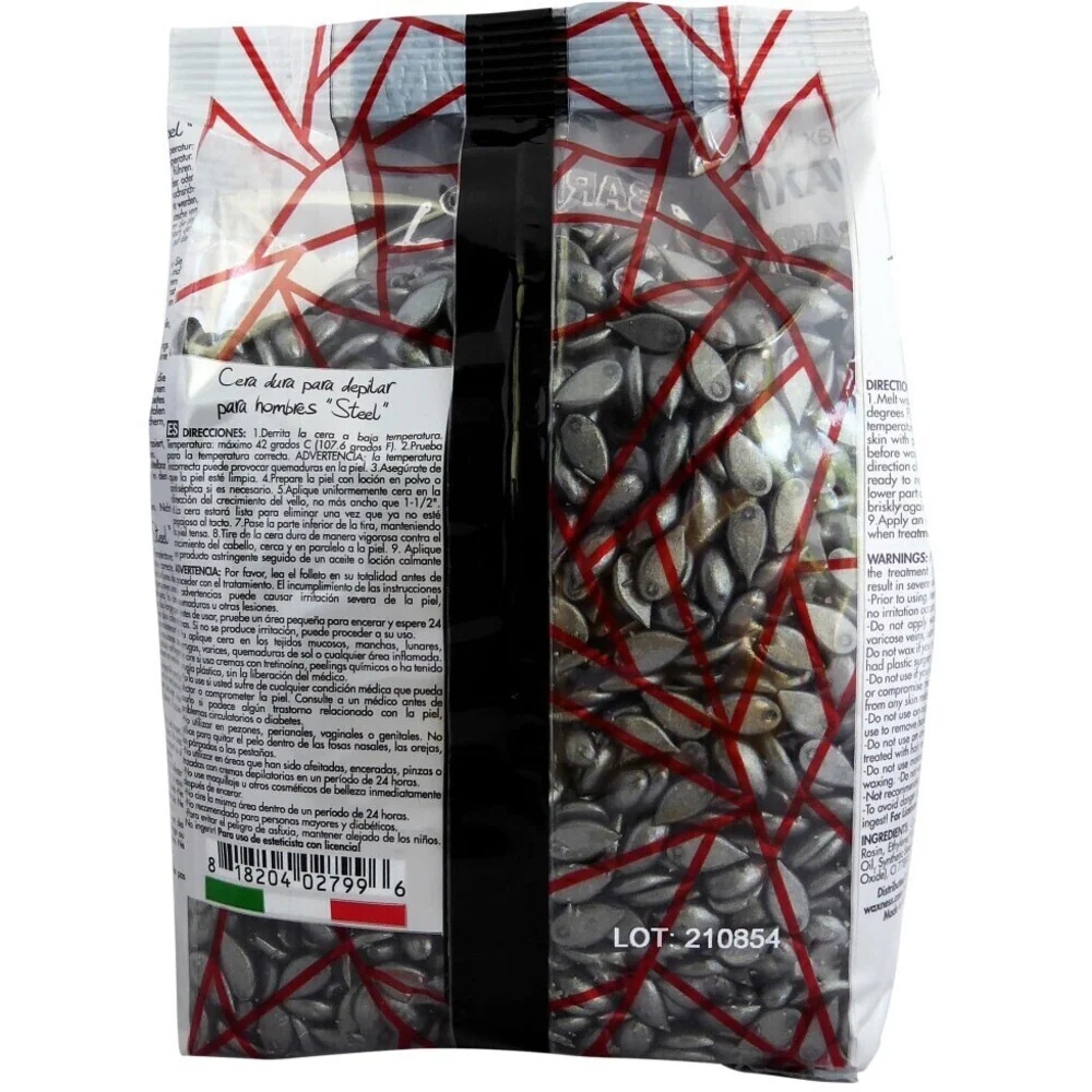 Waxness Barbero Hard Wax Steel for Men - Made in Italy / 1.1 lbs. - 17.6 oz. - 500 grams Each X 6 Bags = 6.6 Lbs - Image 2