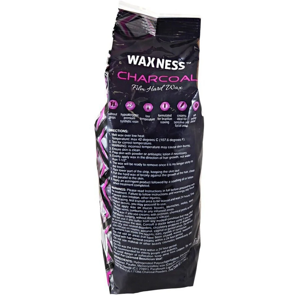 Waxness Charcoal Premium Luxury Hard Wax - Made in Italy / 2.2 lbs. - 35.27 oz. - 1 kg. Each X 4 Bags = 8.8 Lbs - Image 3