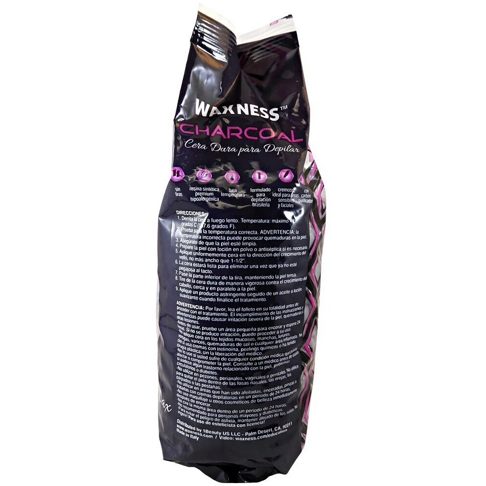 Waxness Charcoal Premium Luxury Hard Wax - Made in Italy / 2.2 lbs. - 35.27 oz. - 1 kg. Each X 4 Bags = 8.8 Lbs - Image 4