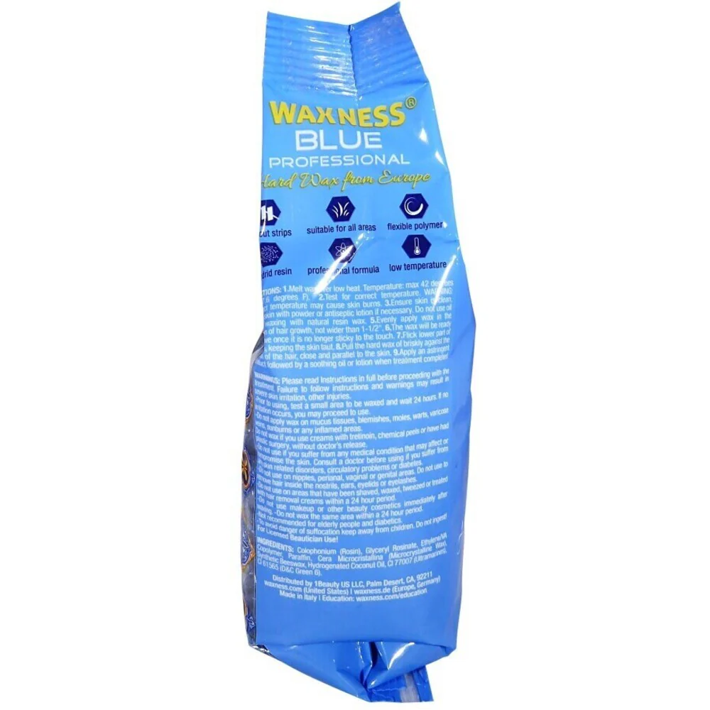 Waxness Hard Wax Beads Blue Professional Original - Made in Italy / 1.1 lbs. - 17.6 oz. - 500 grams Each X 6 Bags = 6.6 Lbs - Image 3