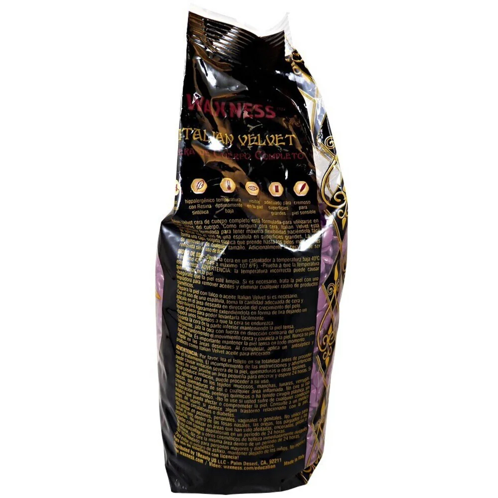 Waxness Italian Velvet Full Body Hard Wax - Made in Italy / 2.2 lbs. - 35.27 oz. - 1 kg. Each X 4 Bags = 8.8 Lbs - Image 3