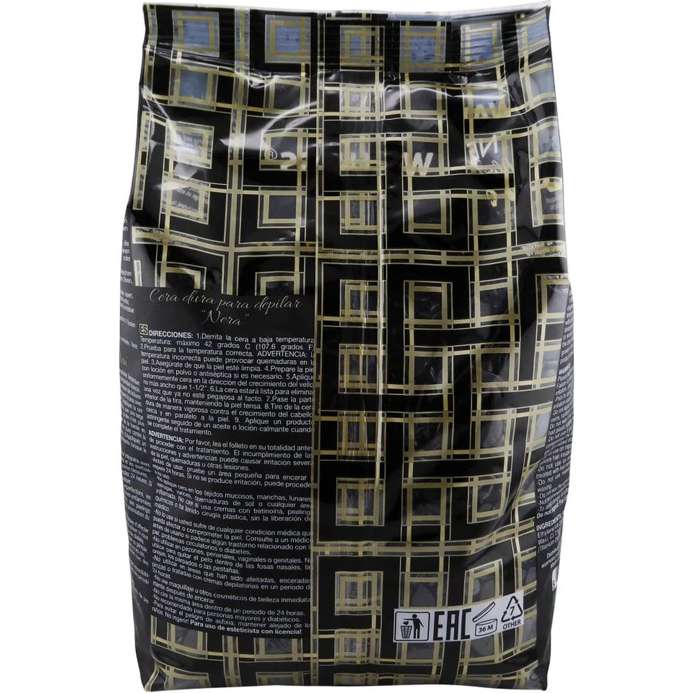 Nera Hard Wax - Made in Italy / 8.8 Lbs. Total = 2.2 lbs. - 35.27 oz. - 1 kg. Each X 4 Bags by Waxness - Image 3