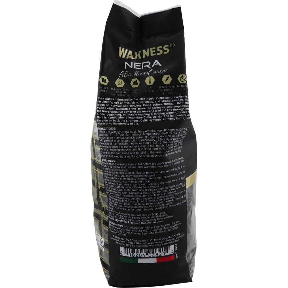 Nera Hard Wax - Made in Italy / 8.8 Lbs. Total = 2.2 lbs. - 35.27 oz. - 1 kg. Each X 4 Bags by Waxness - Image 5