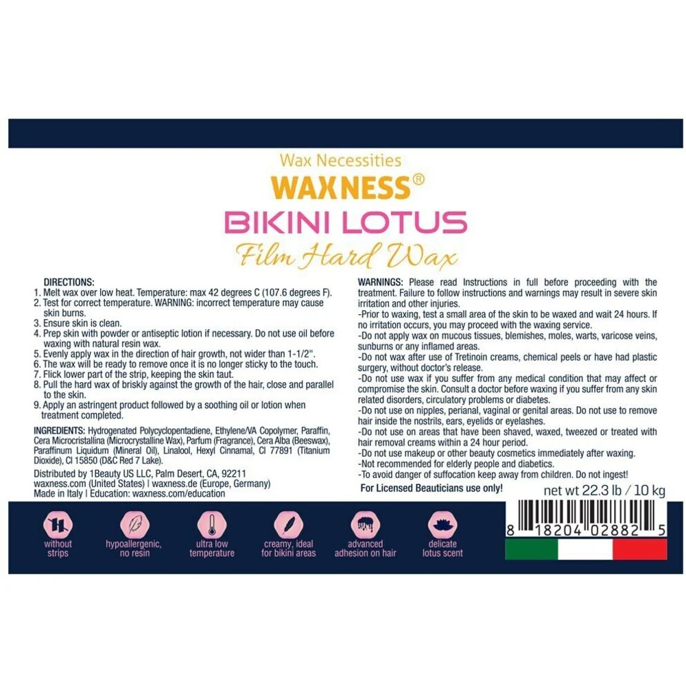 Waxness Premium Luxury Bikini Lotus Hard Wax Beads - Made in Italy / Bulk 20 lbs. - 9.07 kg. - Image 2