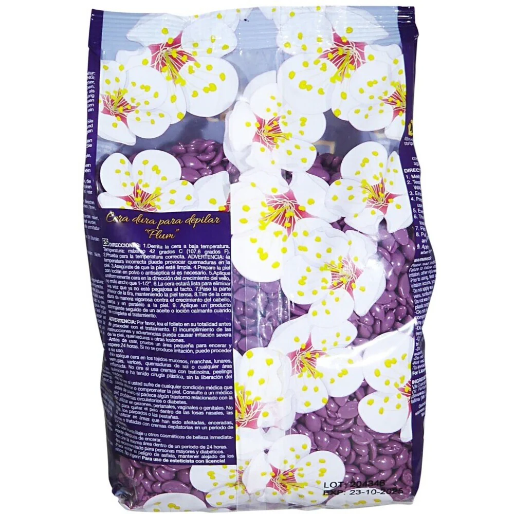 Waxness Professional Premium Hard Wax Beads Plum - Made in Italy / 2.2 lbs. - 35.27 oz. - 1 kg. Each X 4 Bags = 8.8 Lbs - Image 2