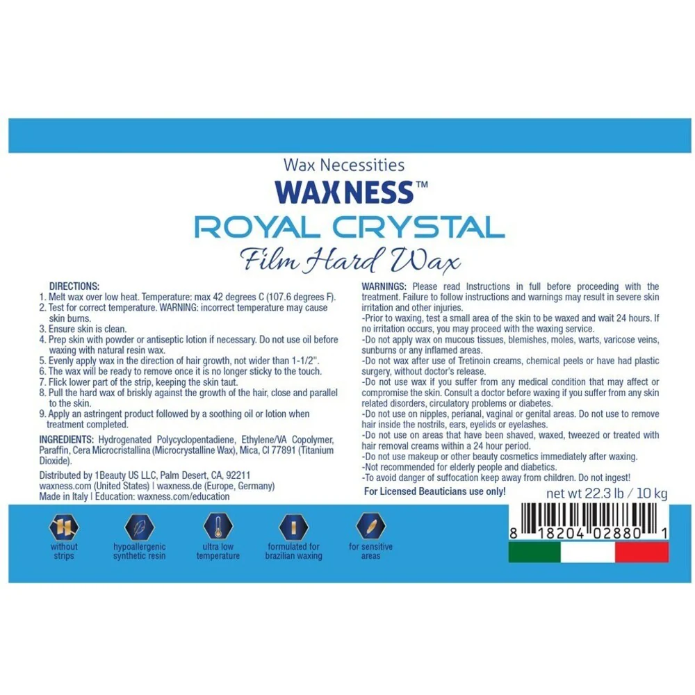 Waxness Royal Crystal Premium Luxury Hard Wax Beads - Made in Italy / Bulk 19.8 lbs. - 8.98 kg. - Image 2