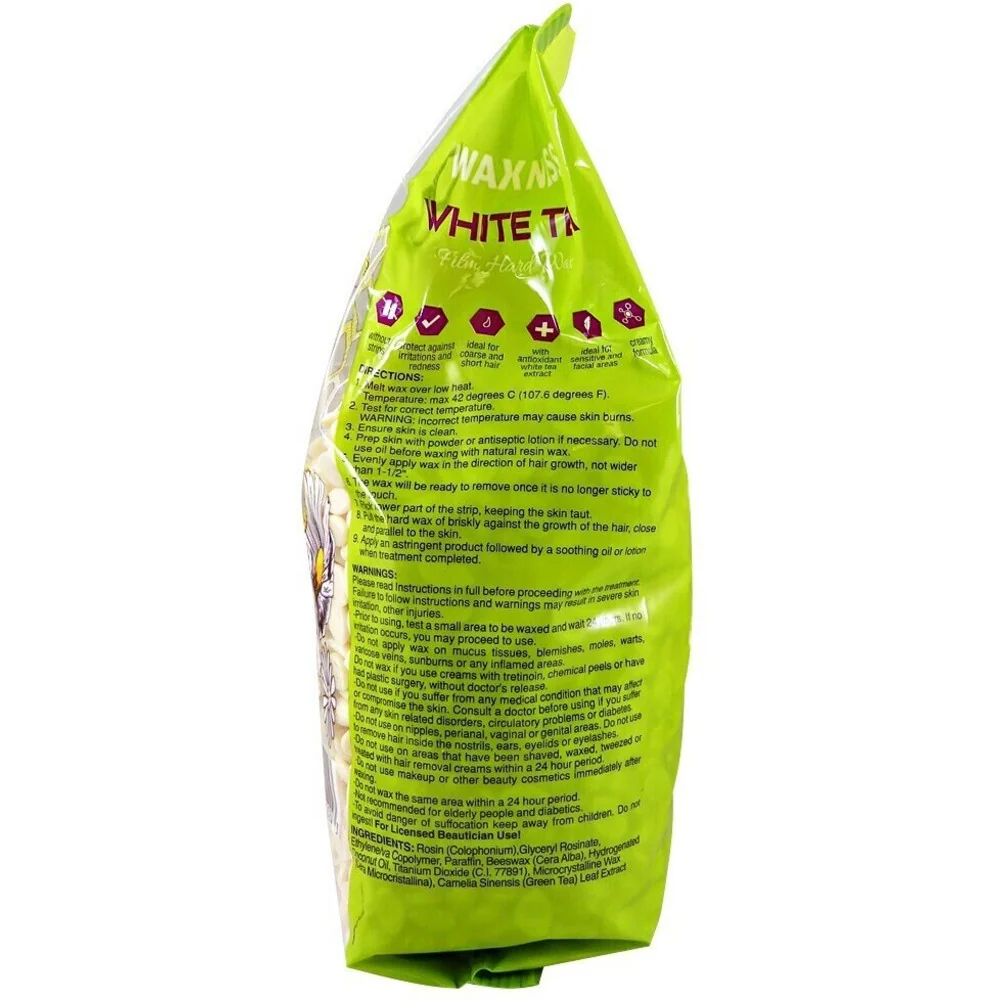Waxness White Tea Cream Film Hard Wax Beads - Made in Italy / 2.2 lbs. - 35.27 oz. - 1 kg. Each X 4 Bags = 8.8 Lbs - Image 3