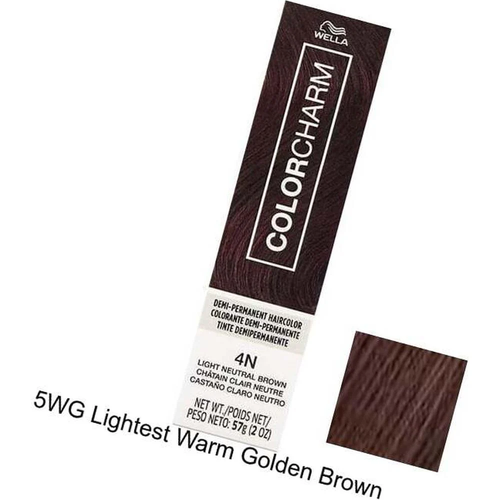 Wella Color Charm Demi-Permanent Haircolor - 5WG Lightest Warm Golden Brown / 2 oz.