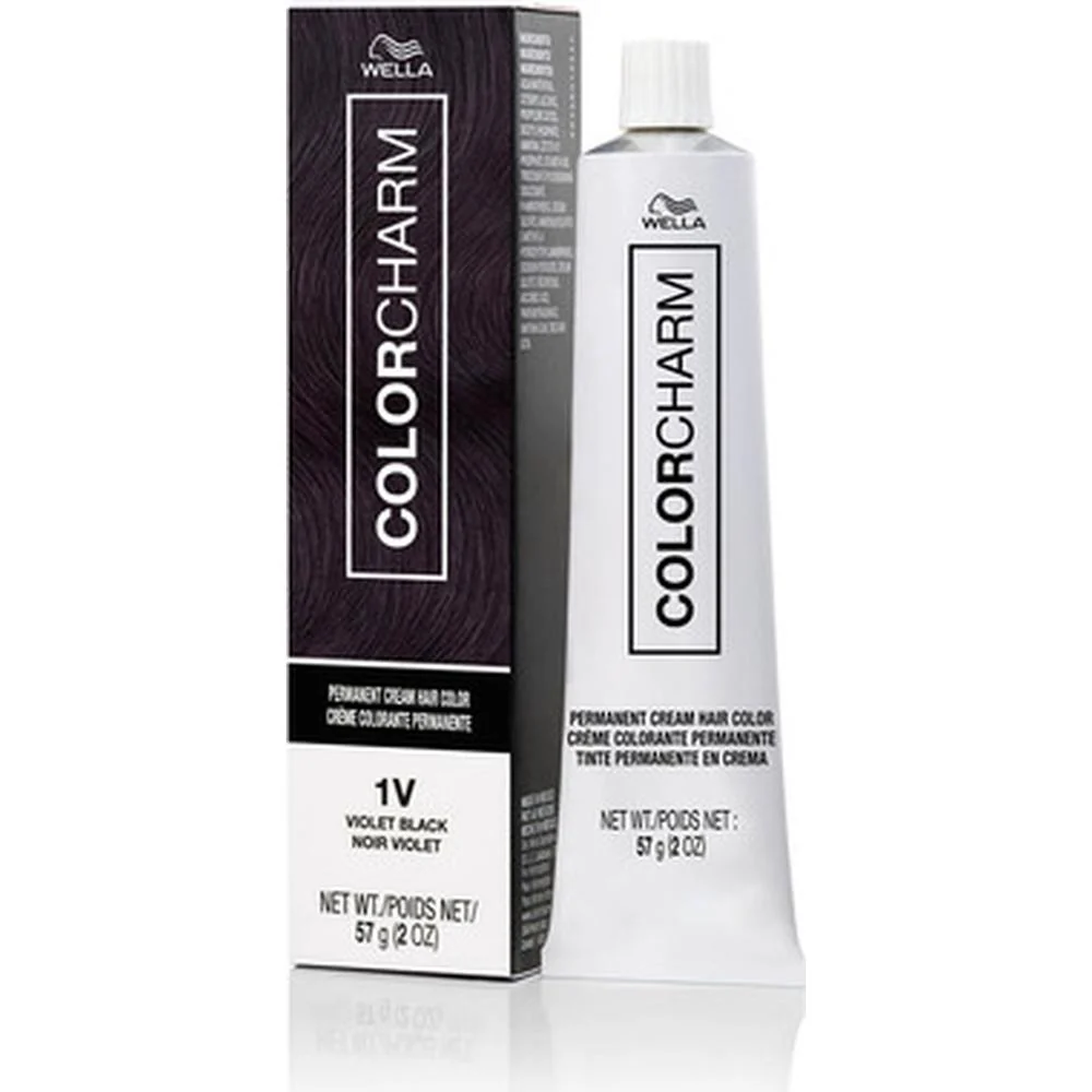 Wella Color Charm Permanent Cream Hair Color - 1V Violet Black / 2 oz.