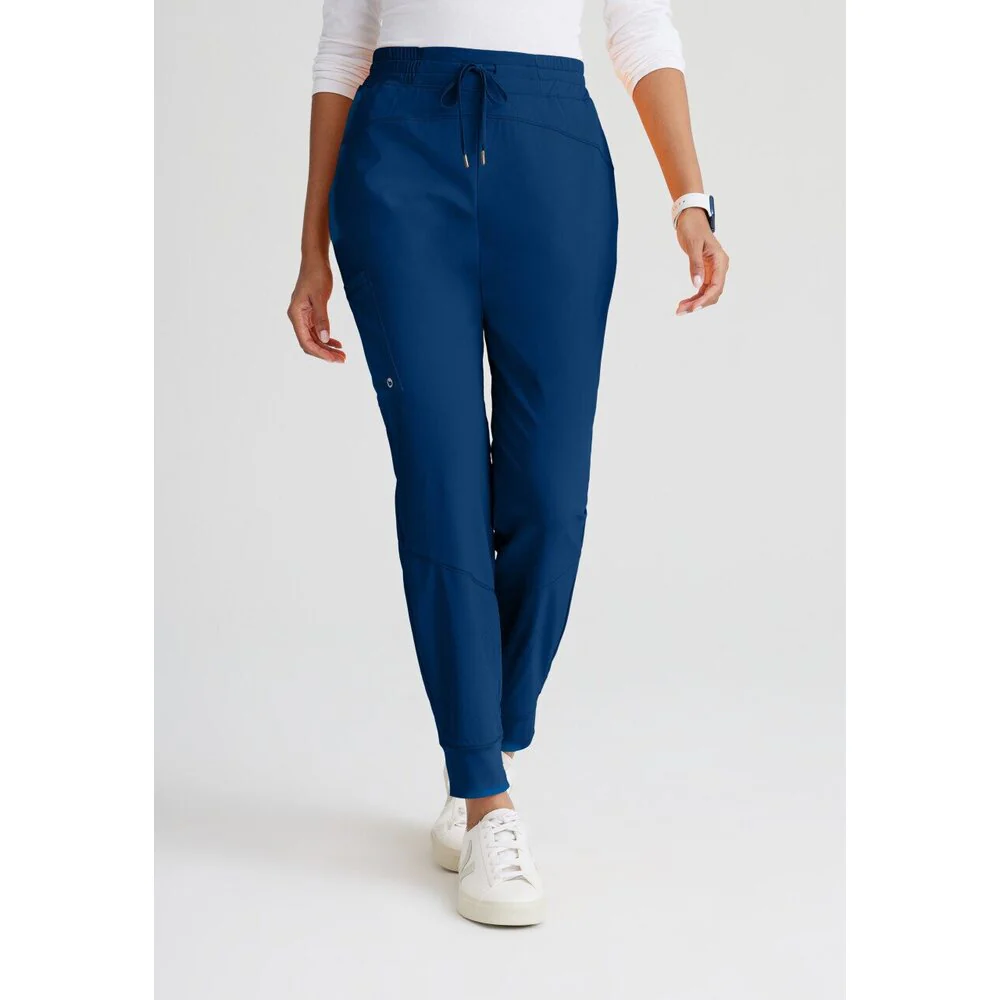 Women's Boost Jogger Scrub Pant - Barco One Collection / Color - Indigo / Fit - Regular / Sizes - XS, S, M, L, XL, 2XL, 3XL by Barco Uniforms
