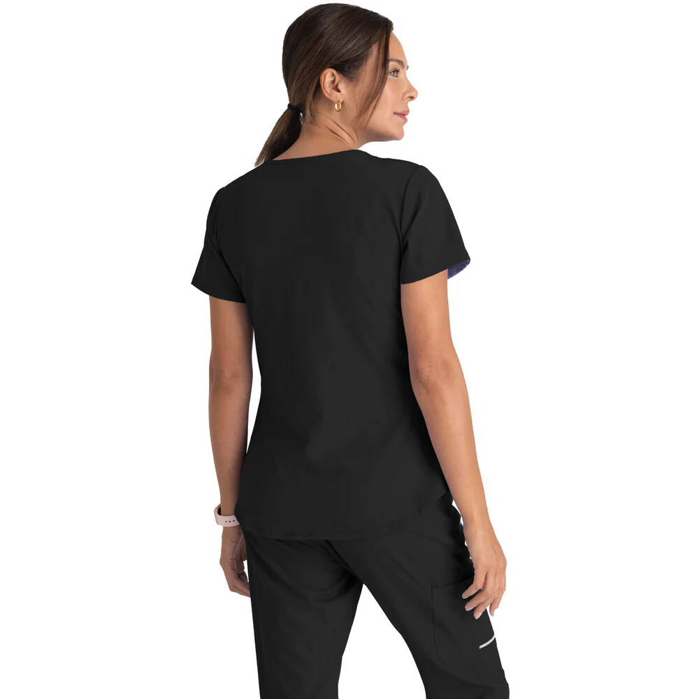 Women's Breeze Scrub Top - Skechers Collection / Color - Black / Fit - Regular / Sizes - XS, S, M, L, XL, 2XL, 3XL by Barco Uniforms - Image 2