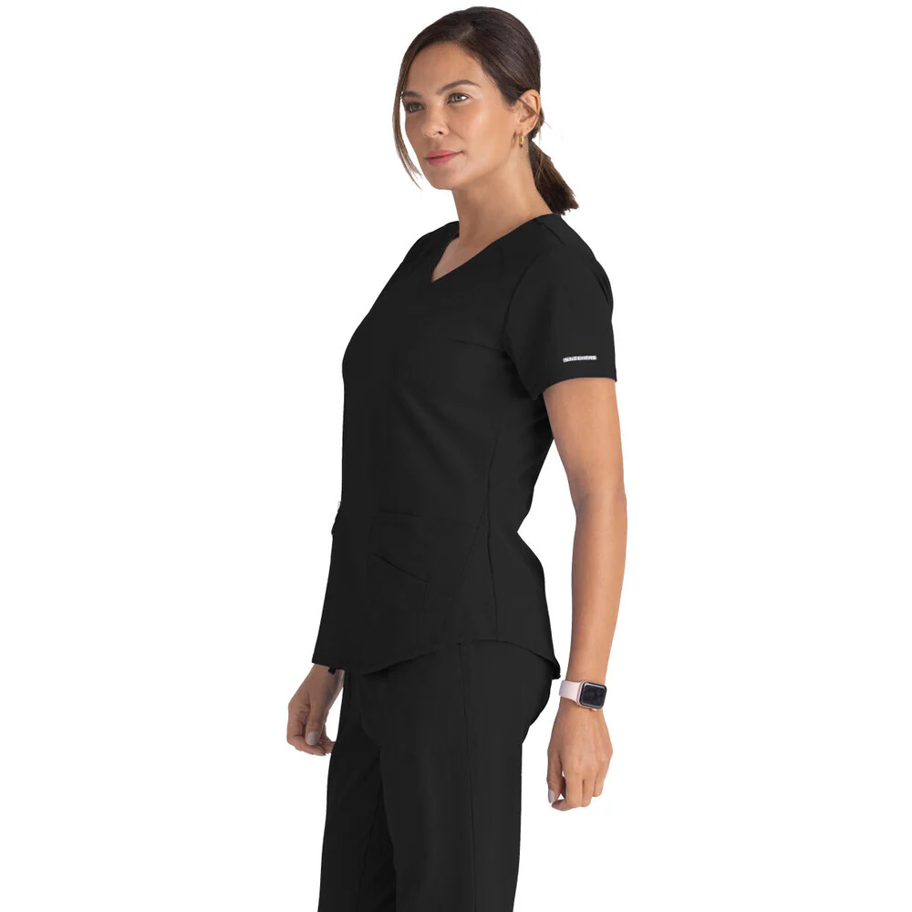 Women's Breeze Scrub Top - Skechers Collection / Color - Black / Fit - Regular / Sizes - XS, S, M, L, XL, 2XL, 3XL by Barco Uniforms - Image 3
