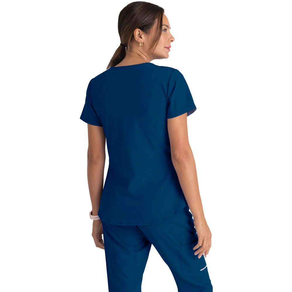 Women's Breeze Scrub Top - Skechers Collection / Color - Navy / Fit - Regular / Sizes - XS, S, M, L, XL, 2XL, 3XL by Barco Uniforms - Image 2