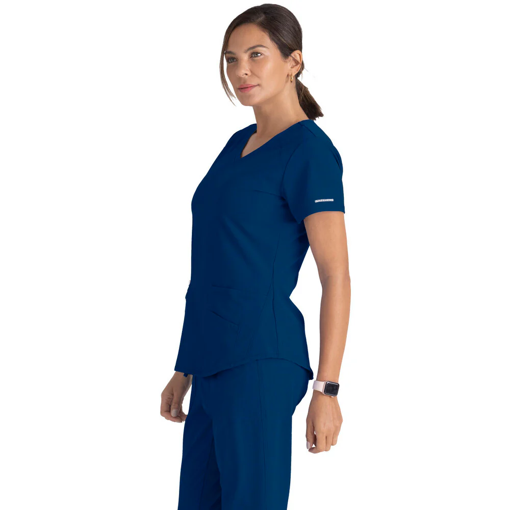 Women's Breeze Scrub Top - Skechers Collection / Color - Navy / Fit - Regular / Sizes - XS, S, M, L, XL, 2XL, 3XL by Barco Uniforms - Image 4