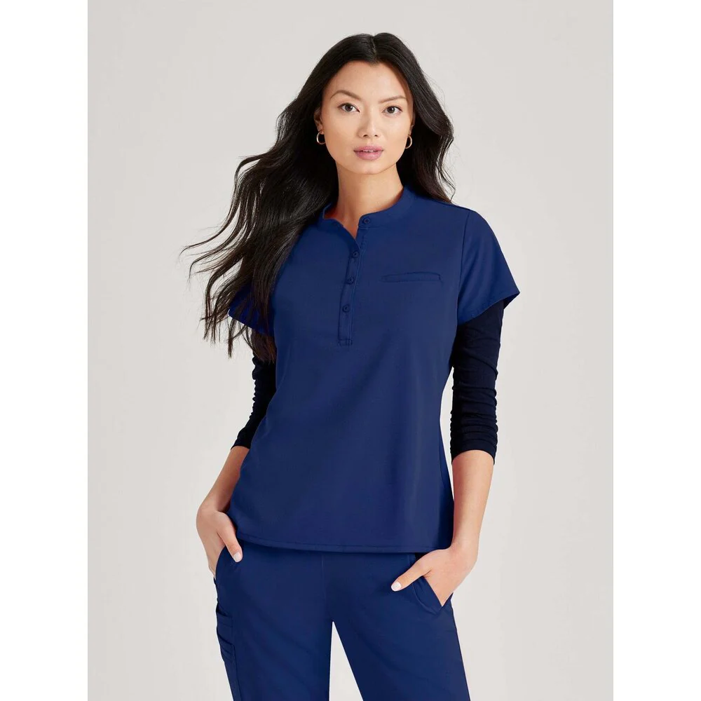 Women's Mission Scrub Top - Barco Unify Collection / Color - Indigo / Fit - Regular / Sizes - XS, S, M, L, XL, 2XL, 3XL by Barco Uniforms