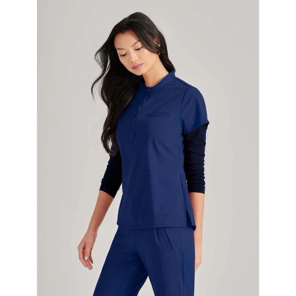 Women's Mission Scrub Top - Barco Unify Collection / Color - Indigo / Fit - Regular / Sizes - XS, S, M, L, XL, 2XL, 3XL by Barco Uniforms - Image 3
