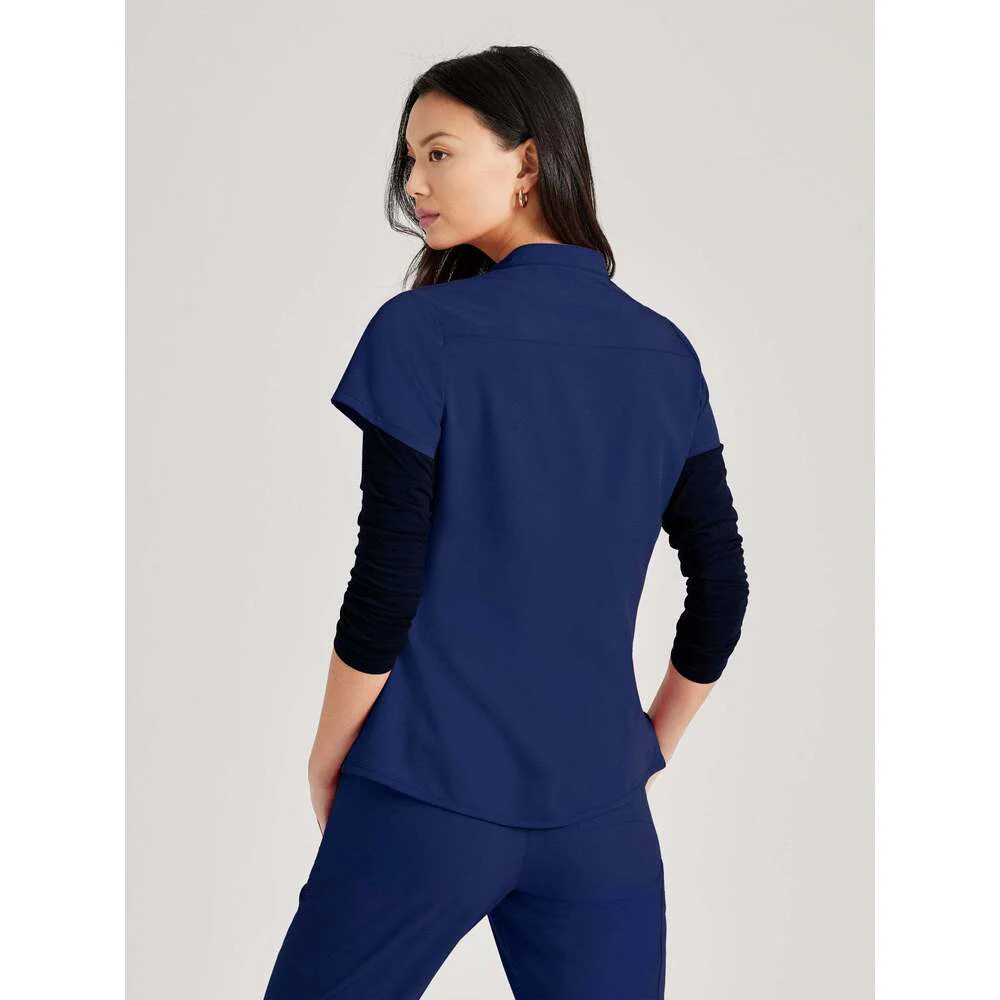 Women's Mission Scrub Top - Barco Unify Collection / Color - Indigo / Fit - Regular / Sizes - XS, S, M, L, XL, 2XL, 3XL by Barco Uniforms - Image 4