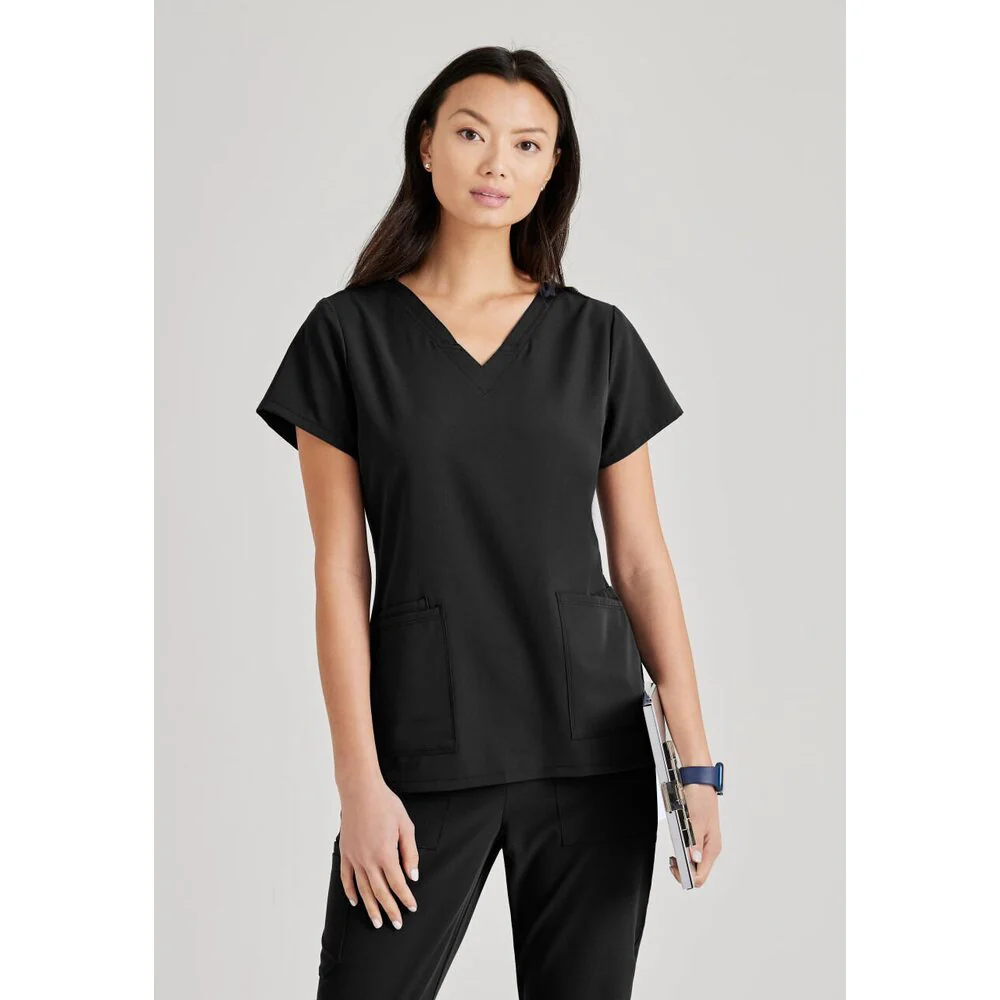 Women's Purpose Scrub Top - Barco Unify Collection / Color - Black / Fit - Regular / Sizes - XS, S, M, L, XL, 2XL, 3XL by Barco Uniforms