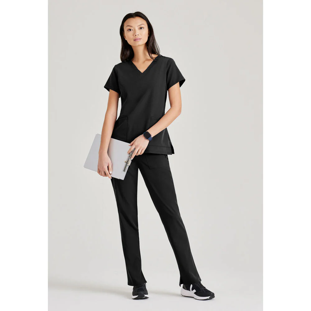 Women's Purpose Scrub Top - Barco Unify Collection / Color - Black / Fit - Regular / Sizes - XS, S, M, L, XL, 2XL, 3XL by Barco Uniforms - Image 2