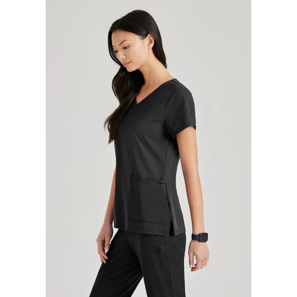 Women's Purpose Scrub Top - Barco Unify Collection / Color - Black / Fit - Regular / Sizes - XS, S, M, L, XL, 2XL, 3XL by Barco Uniforms - Image 3