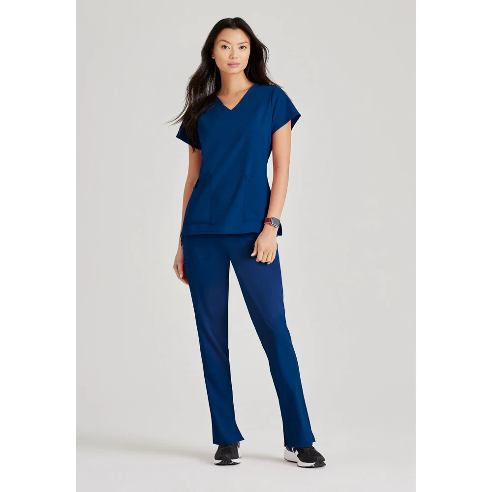 Women's Purpose Scrub Top - Barco Unify Collection / Color - Indigo / Fit - Regular / Sizes - XS, S, M, L, XL, 2XL, 3XL by Barco Uniforms - Image 2