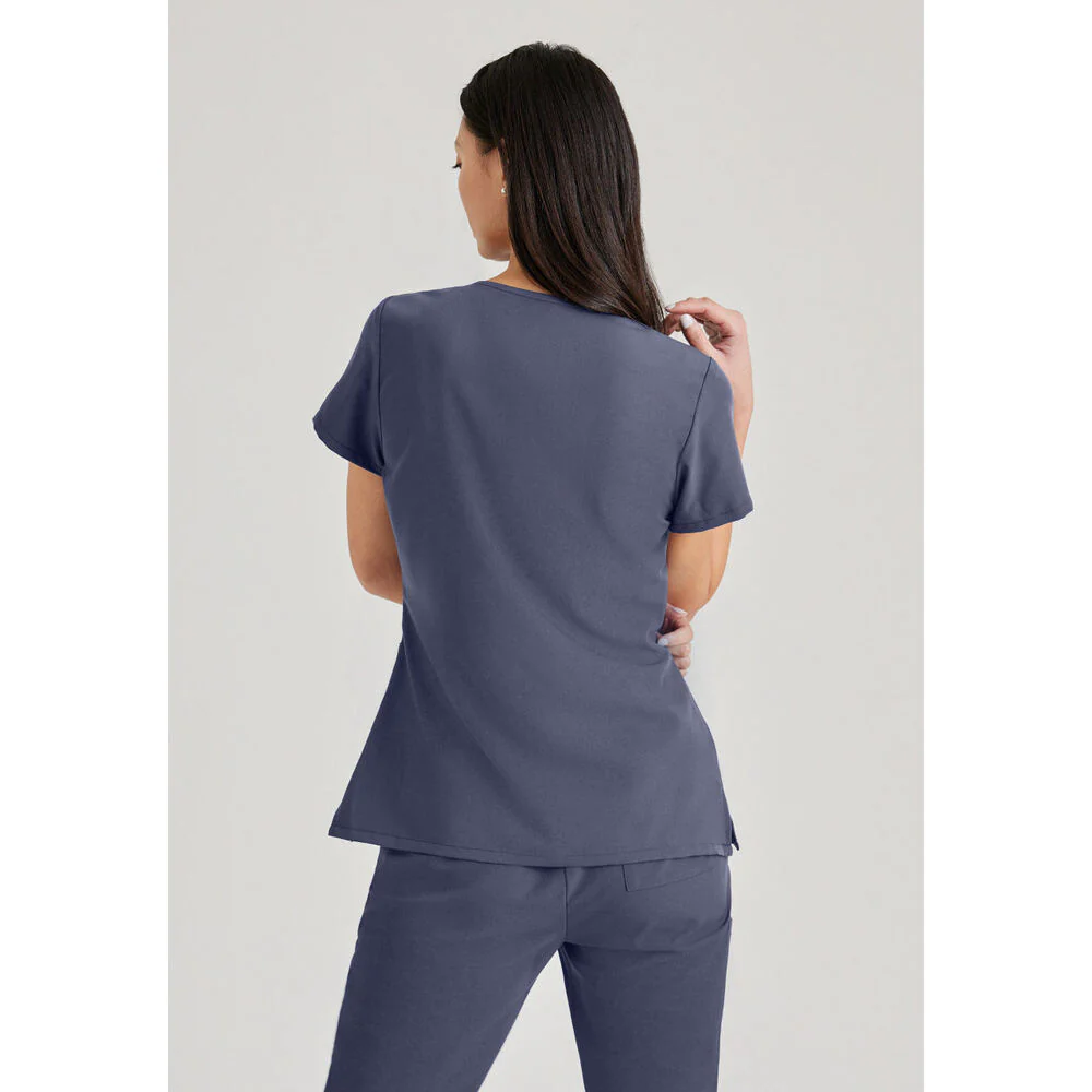 Women's Purpose Scrub Top - Barco Unify Collection / Color - Steel / Fit - Regular / Sizes - XS, S, M, L, XL, 2XL, 3XL by Barco Uniforms - Image 3