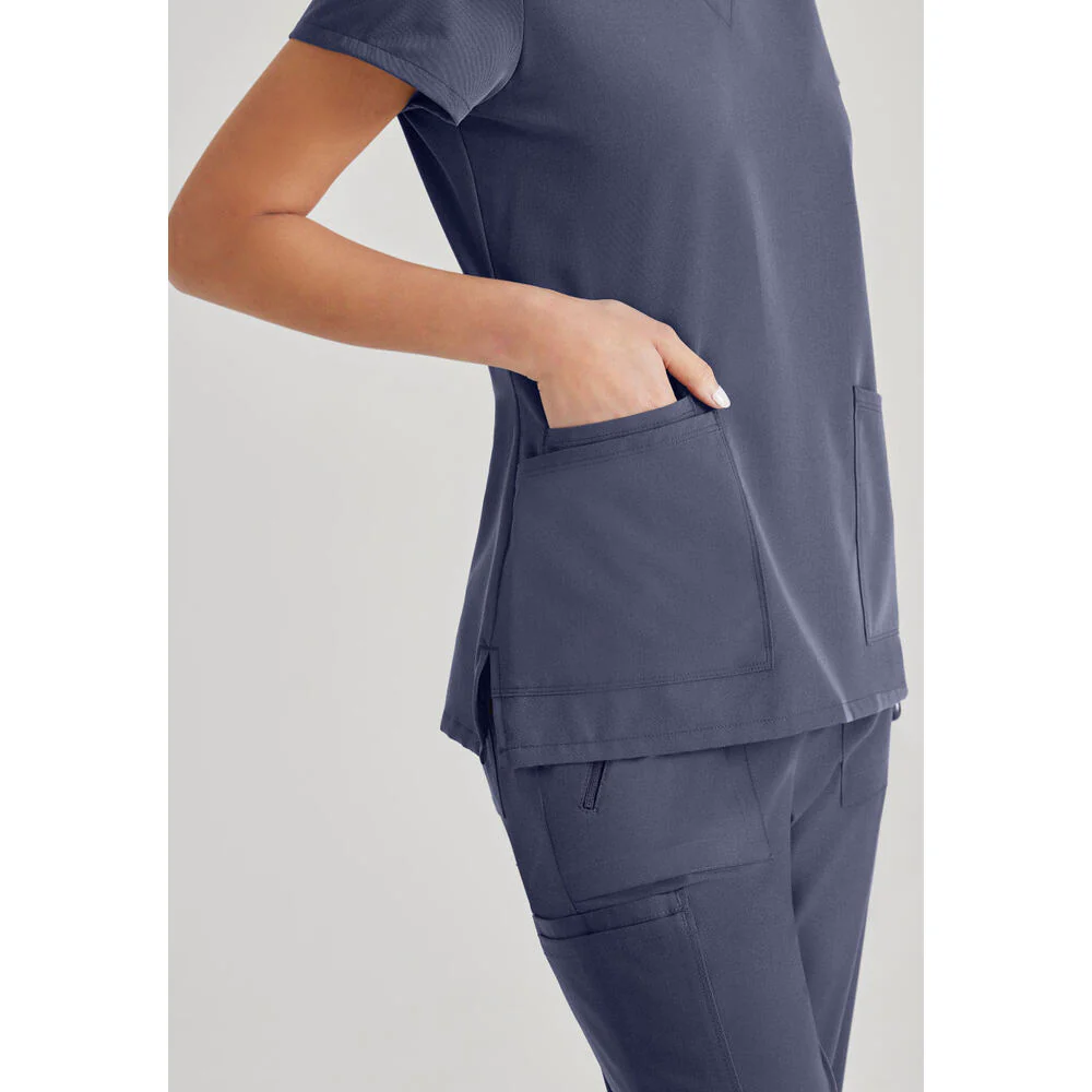 Women's Purpose Scrub Top - Barco Unify Collection / Color - Steel / Fit - Regular / Sizes - XS, S, M, L, XL, 2XL, 3XL by Barco Uniforms - Image 4