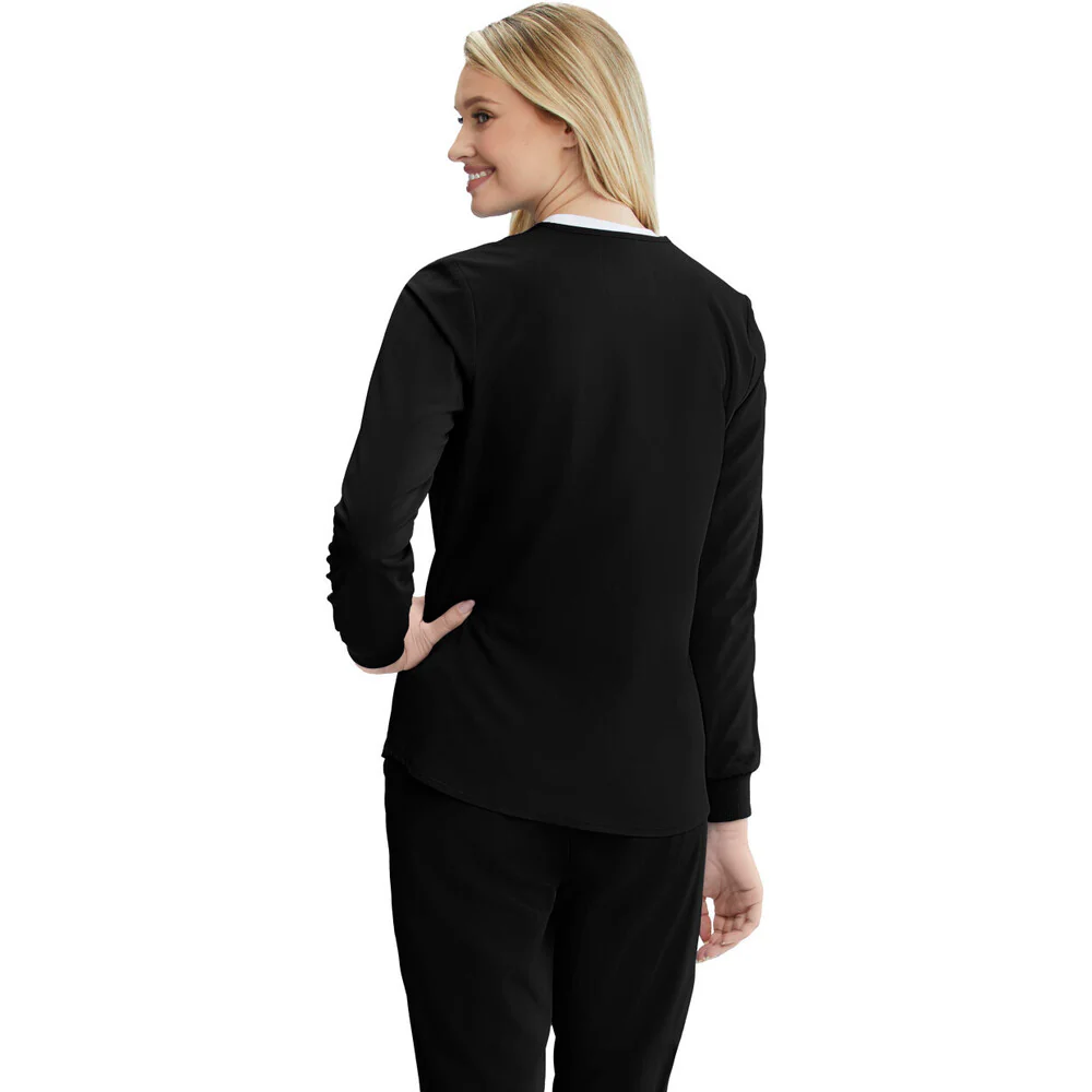 Women's Stability Warmup Scrub Jacket - Skechers Collection / Color - Black / Fit - Regular / Sizes - XS, S, M, L, XL, 2XL, 3XL by Barco Uniforms - Image 2